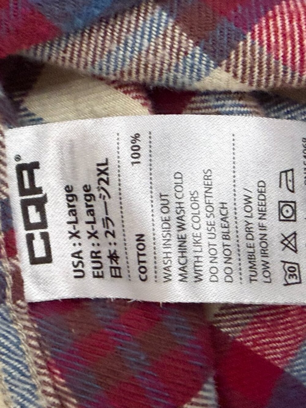 CQR Men’s Plaid Flannel Button Front Shirt XL - Picture 5 of 6